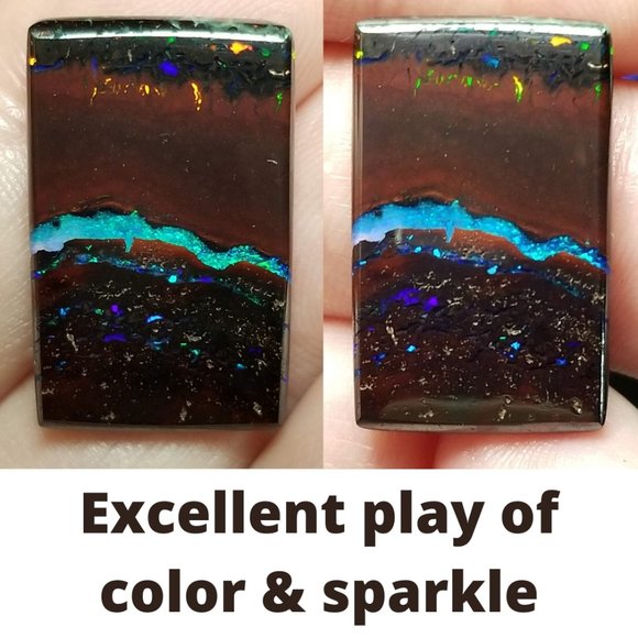 Exquisite Australian Koroit Opal * 21.88 x 13.66 x 3.20mm * amazing boulder opal - Picture 12 of 15